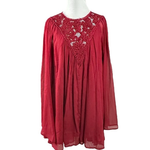 Free People Sunshine Of Love Mini Dress in Blended Berry Wine NWT Size Small - Picture 6 of 17